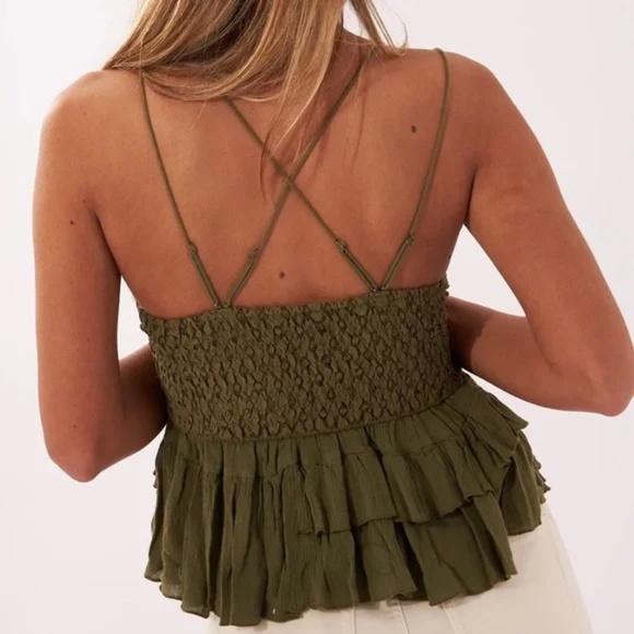 34 NWT Free People Olive Sparrow Womens Adella Cami - Picture 2 of 3